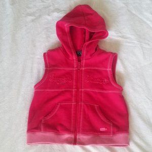 Bright Pink Zip Up Sweater Vest